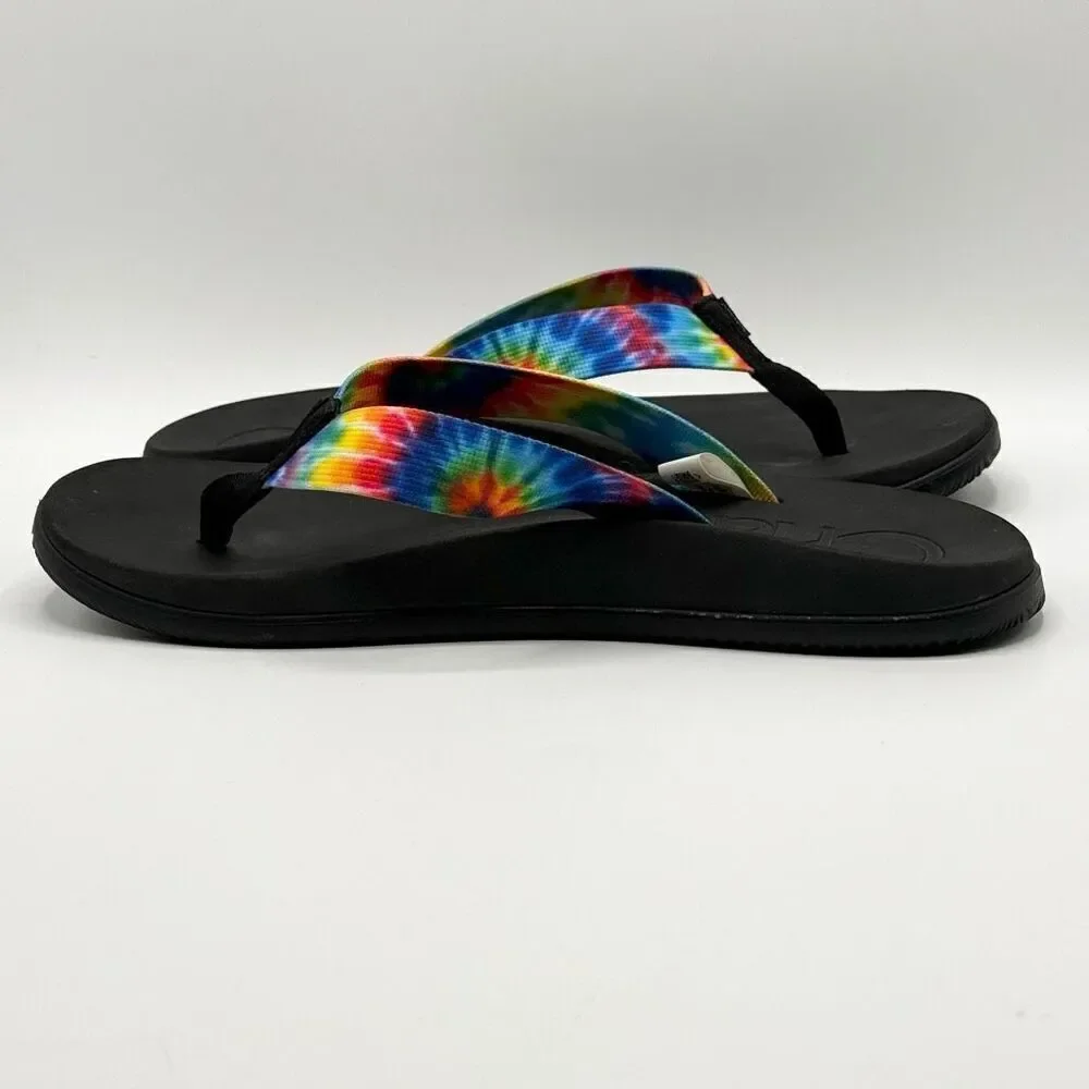 Chaco Chillos Flip Flops in Rainbow Tie Dye - Men’s US 12